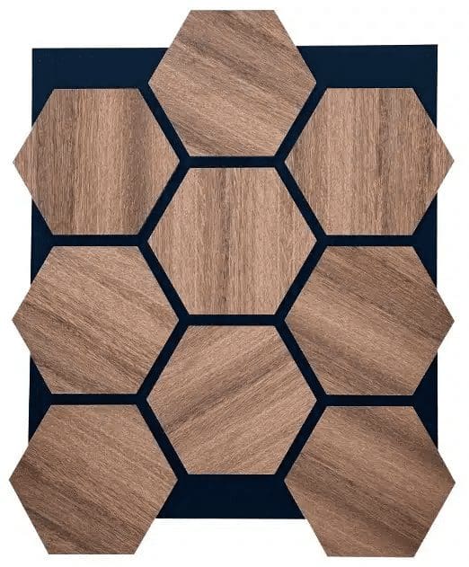 NIEUW! Akoestisch Wandpaneel Hexagon Bronze - Afbeelding 2