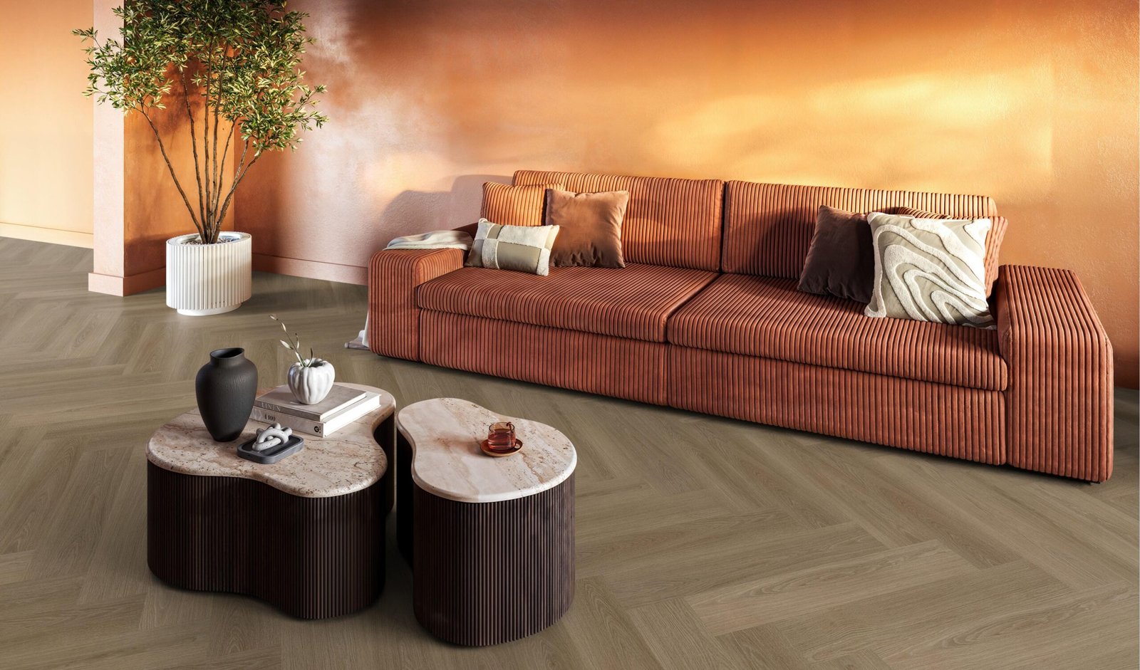 YUP XL Brentford herringbone click SRC dark oak - Afbeelding 3