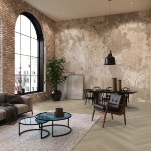 YUP XL Mayfair herringbone dryback light oak