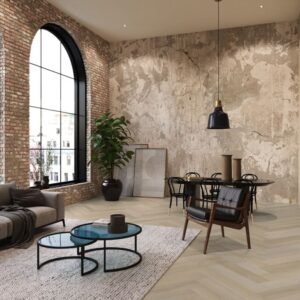 Alternative view of YUP XL Mayfair herringbone dryback natural